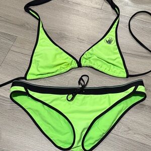 Body glove Vibrant Lime Bikini Set with Black Trim